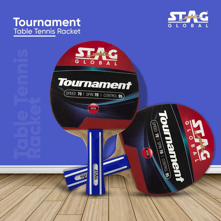 STAG GLOBAL Tournament Table Tennis Racket | Speed 70, Spin 70, Control 95