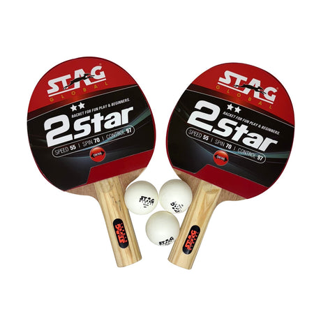 STAG GLOBAL 2 Star Table Tennis Playset with 3 Balls & Cover Complete Beginner Set