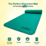STAG GLOBAL Yoga Mantra Plain Mat 6mm With Bag | Dual-Sided Texture Mat for Everyday Yoga Practice