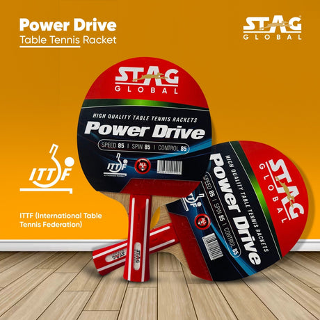 STAG GLOBAL Power Drive Table Tennis Racket – Perfect for Intermediate Players