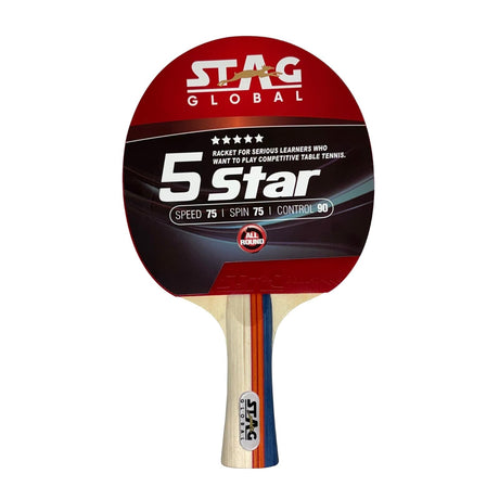 STAG GLOBAL 5 Star Table Tennis (T.T) Racket | Premium ITTF Approved Rubber| Beginner-Intermediate Series T.T Racket