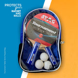 STAG GLOBAL Tournament Table Tennis Playset  With 2 Rackets | 3 Seam Balls | Speed 70 | Spin 70 | Control 95