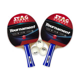 STAG GLOBAL Tournament Table Tennis Playset  With 2 Rackets | 3 Seam Balls | Speed 70 | Spin 70 | Control 95