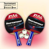 STAG GLOBAL Tournament Table Tennis Playset  With 2 Rackets | 3 Seam Balls | Speed 70 | Spin 70 | Control 95