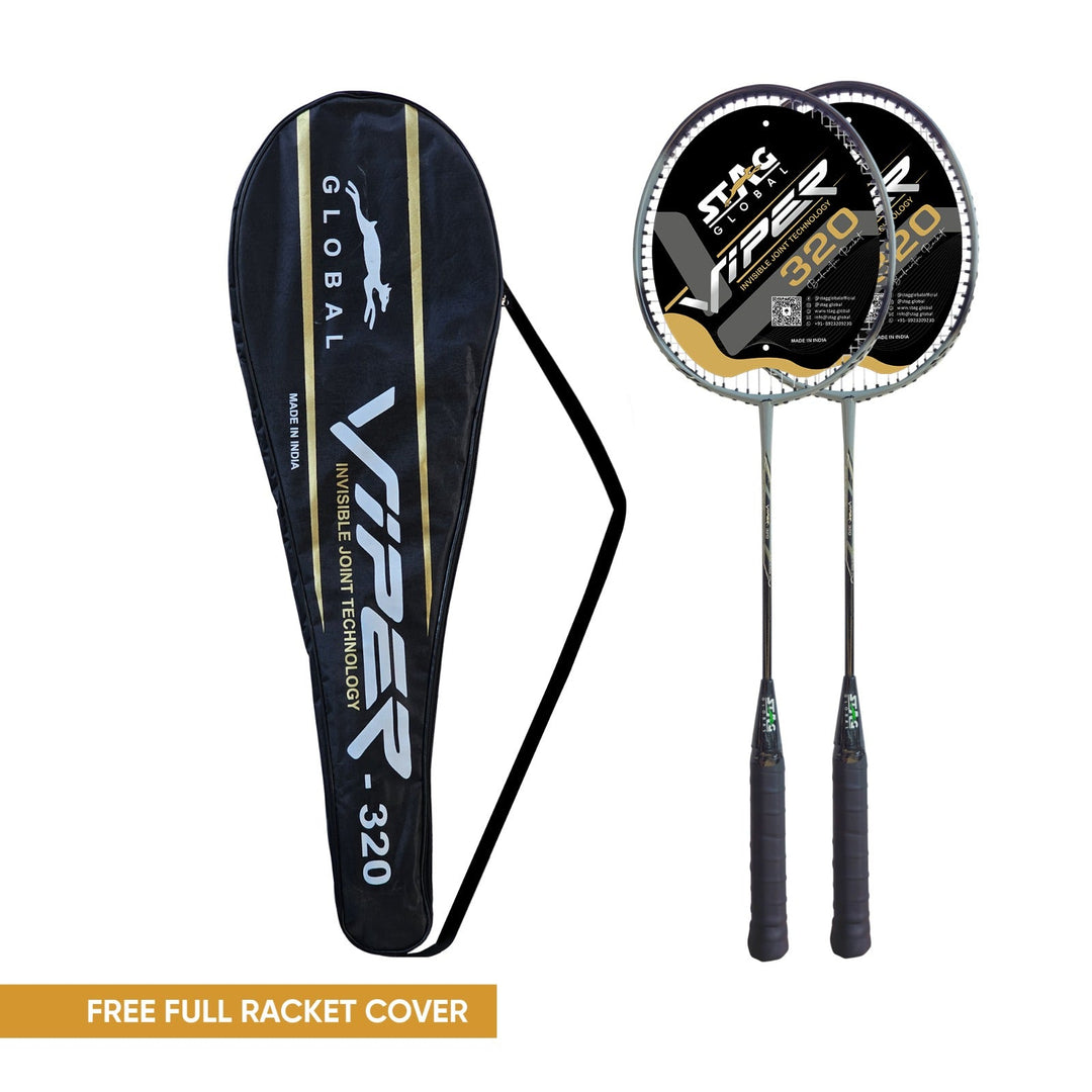STAG GLOBAL Viper -320 Badminton Racket, Lightweight with Invisible Joint Technology