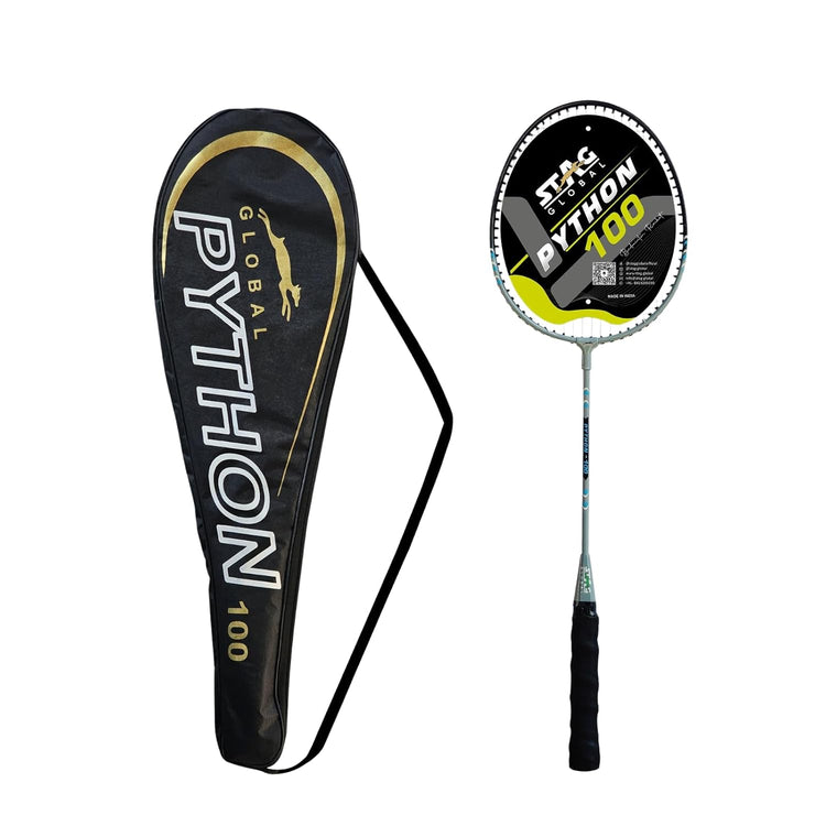 STAG GLOBAL Python 100 Badminton Racket, Lightweight, Ergonomic Design, Non Slip Grip