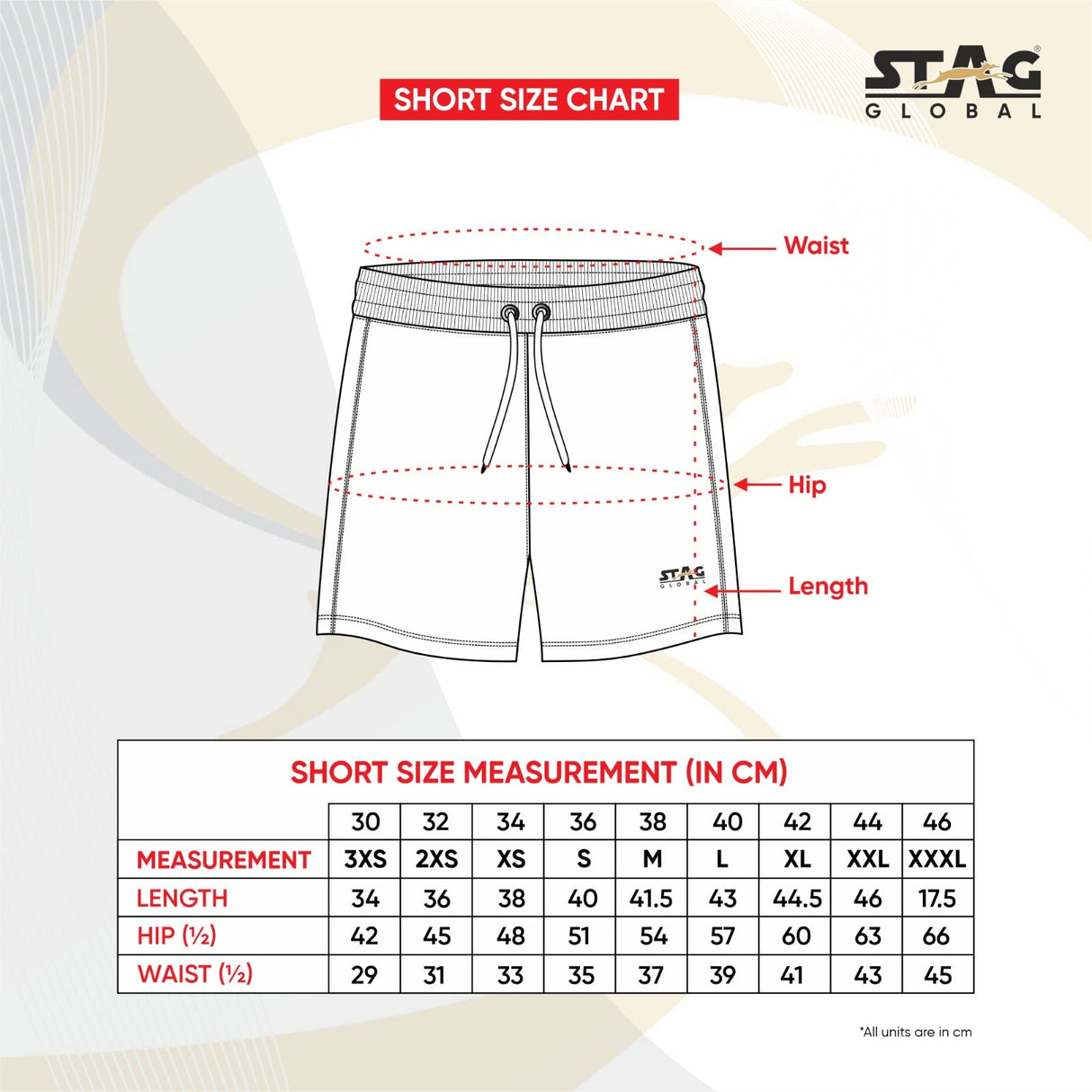STAG GLOBAL Trend Men's Shorts Quick-Dry |  Athletic Fit | Lightweight | Stretchable