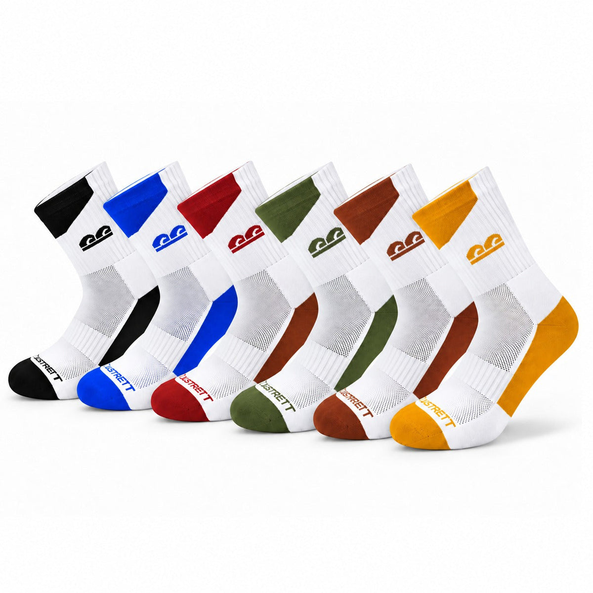 The Sock Street Aero Sprint Crew Sport Socks-Pack of 6