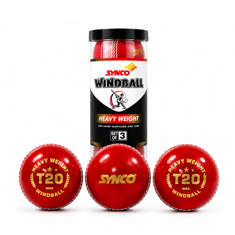 T20 Max Heavy Weight Cricket Wind Ball 130g set of 3 - Synco - Sports Equipment