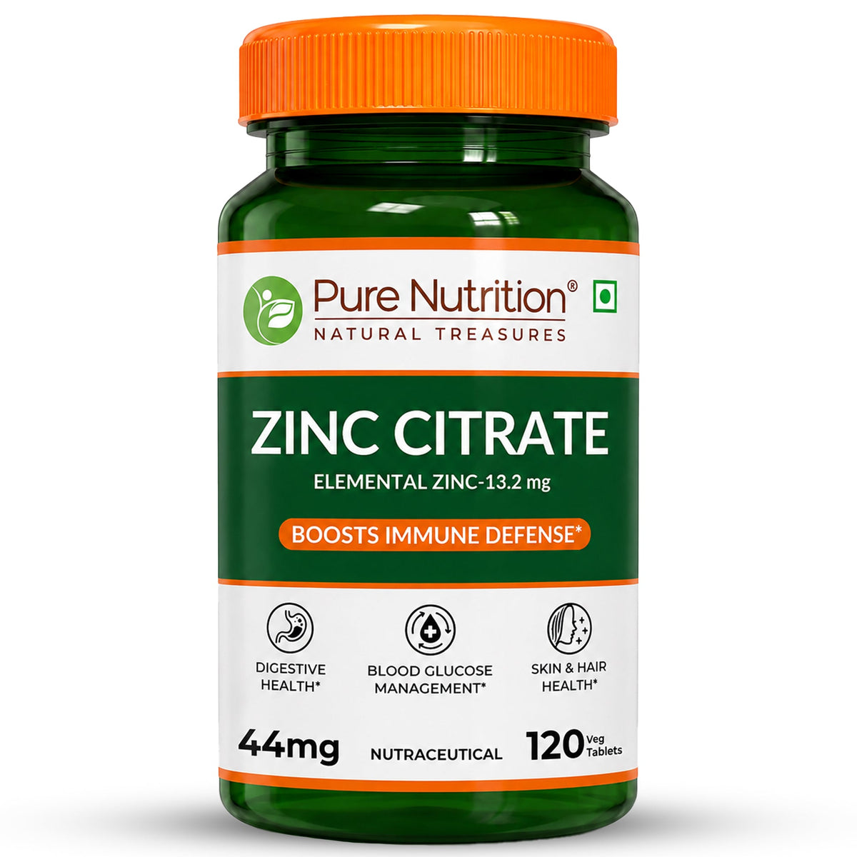 Zinc Citrate High Absorption Immunity Support | 120 Veg Tablets - Nutrition by Pure Nutrition