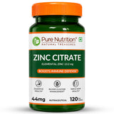 Zinc Citrate High Absorption Immunity Support | 120 Veg Tablets - Nutrition by Pure Nutrition