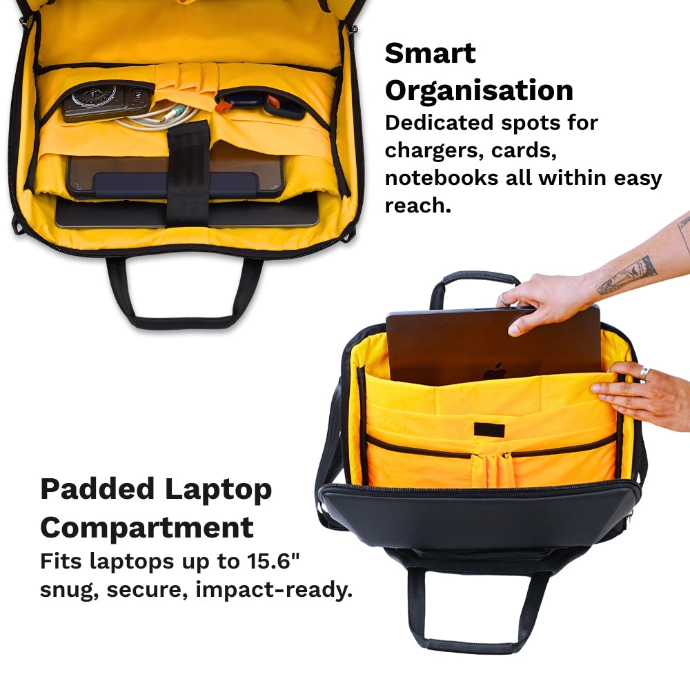 Ghost ZED Business Laptop Messenger Bag – 16L Sling for Men & Women | Fits 15.6” Laptop | Water-Resistant | Office, Work & Travel Companion