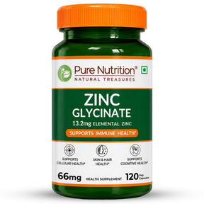 Zinc Glycinate 66mg Elemental Zinc | High Absorption Immunity Support| 120 Tablets - Nutrition by Pure Nutrition