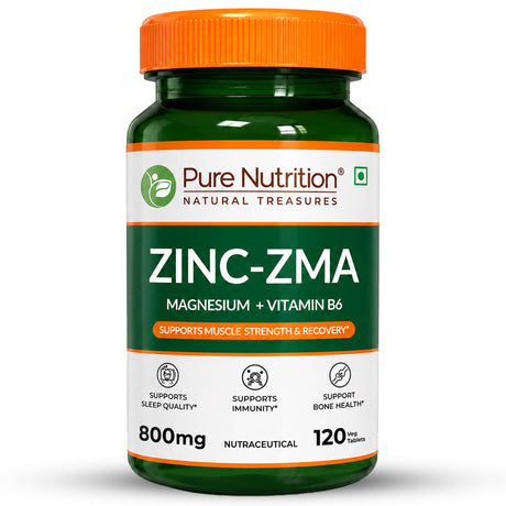 ZMA 120 Veg Tablets | Zinc, Magnesium Aspartate & Vitamin B6 | Muscle & Sleep - Nutrition by Pure Nutrition
