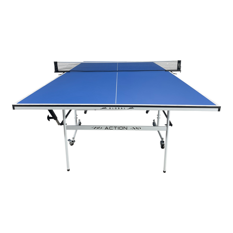 STAG GLOBAL Action Table Tennis Table Blue Top ,Thickness 16mm with 1 Table Cover, 2 TT Rackets, 6 Balls, 1 Clamp Net