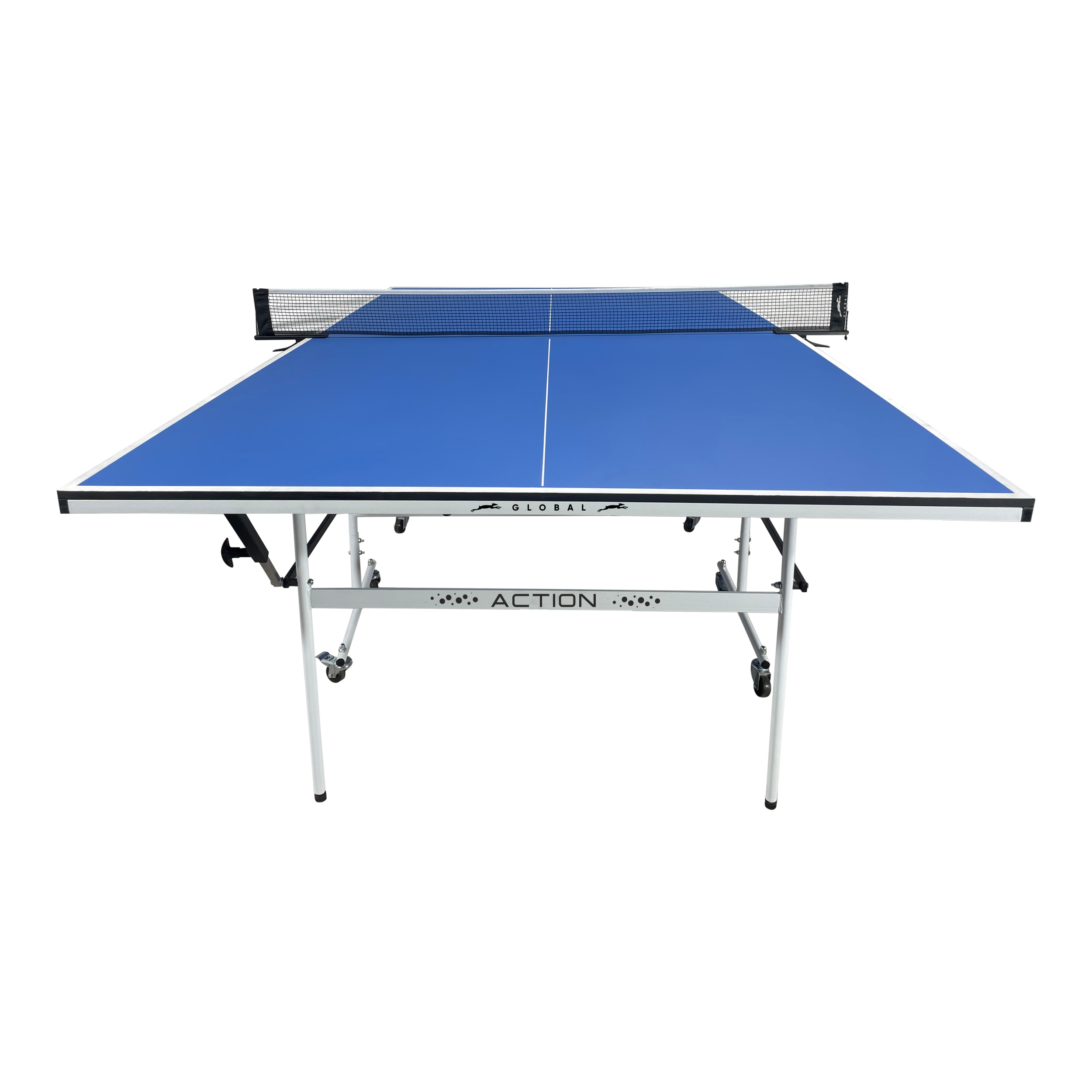 STAG GLOBAL Action Table Tennis Table Blue Top ,Thickness 16mm with 1 Table Cover, 2 TT Rackets, 6 Balls, 1 Clamp Net