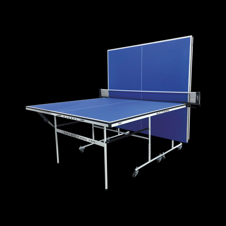 STAG GLOBAL Action Table Tennis Table Blue Top ,Thickness 16mm with 1 Table Cover, 2 TT Rackets, 6 Balls, 1 Clamp Net