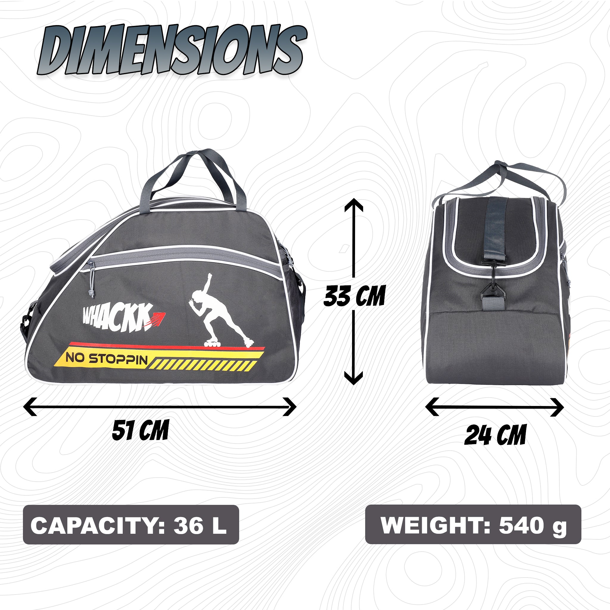 Roller Skating Kit Bag 36L Black