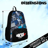 Thunderbolt 28L Blue Printed |Football Basketball Volleyball Equipment Backpack Bag|Kit Bag|Soccer Bag|Boys Kids Adult Men|Mesh Shoe or Ball Pocket|Bottle Holder| Easy Access Pocket