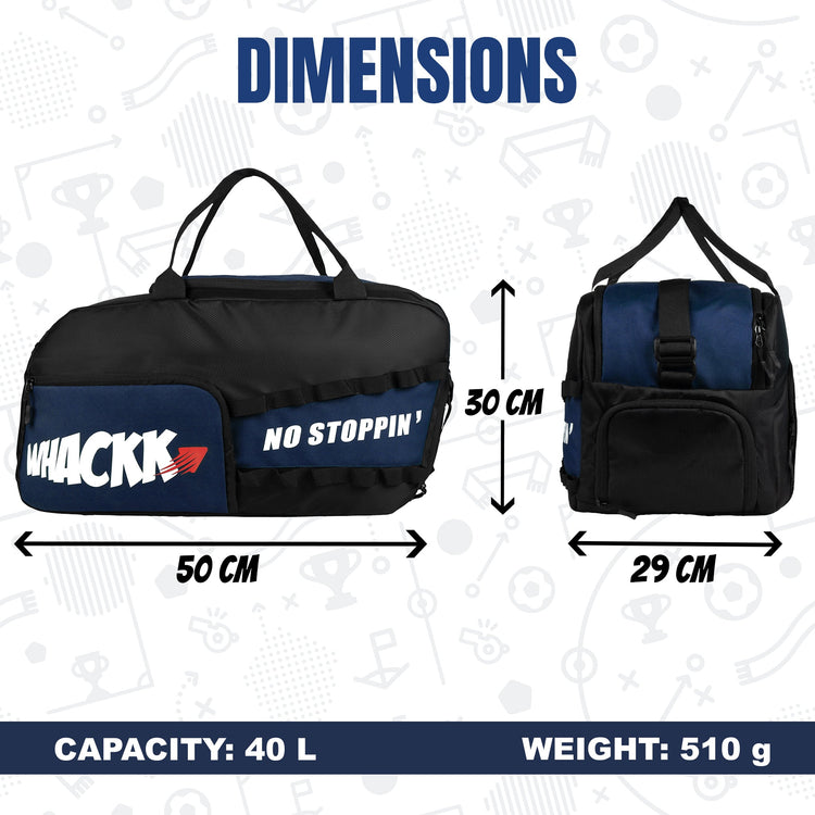Arnold Blue Black 40L |Gym Fitness Sports Workout Training Sports Travel Duffle Bag with Separate Shoe Pocket | Wet Dry Pocket | Multipurpose |Unisex | Lightweight | Kitbag |for Men Women