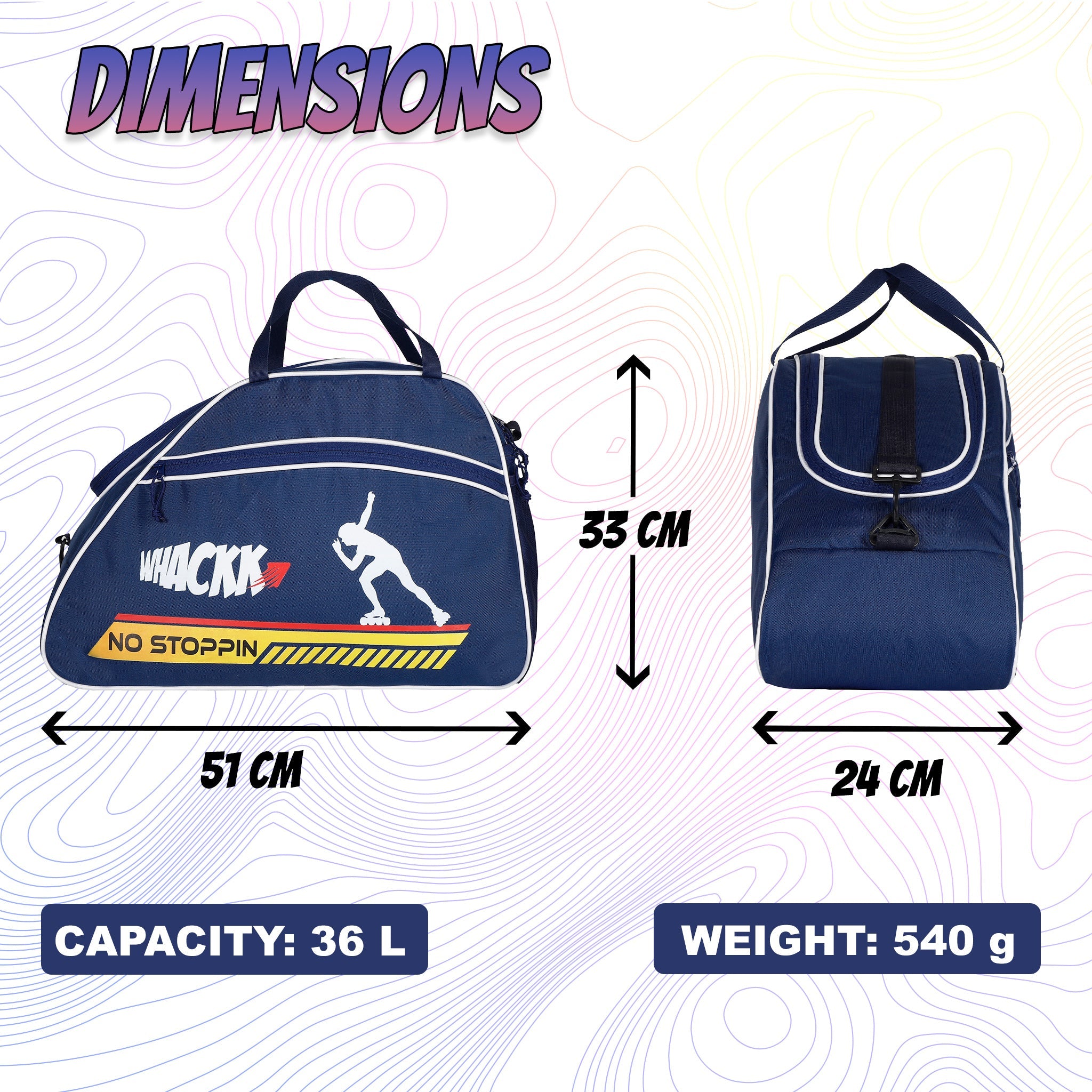 Roller Skating Kit Bag 36L Navy Blue