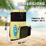 Aqua Yellow Black Unisex Swimming Bag |Water Sports |Dry Bags |Wet Pocket |Accessories |Beach Bag |Storage Swim Gym Gears |Drawstring Backpack |Netball Backpack | Pocket for Cap and Goggles