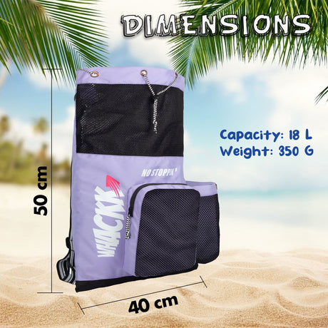 Aqua Lavender Unisex Swimming Bag |Water Sports |Dry Bags |Wet Pocket |Accessories |Beach Bag |Storage Swim Gym Gears |Drawstring Backpack |Netball Backpack | Pocket for Cap and Goggles