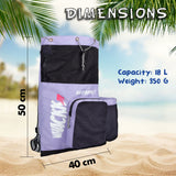 Aqua Lavender Unisex Swimming Bag |Water Sports |Dry Bags |Wet Pocket |Accessories |Beach Bag |Storage Swim Gym Gears |Drawstring Backpack |Netball Backpack | Pocket for Cap and Goggles