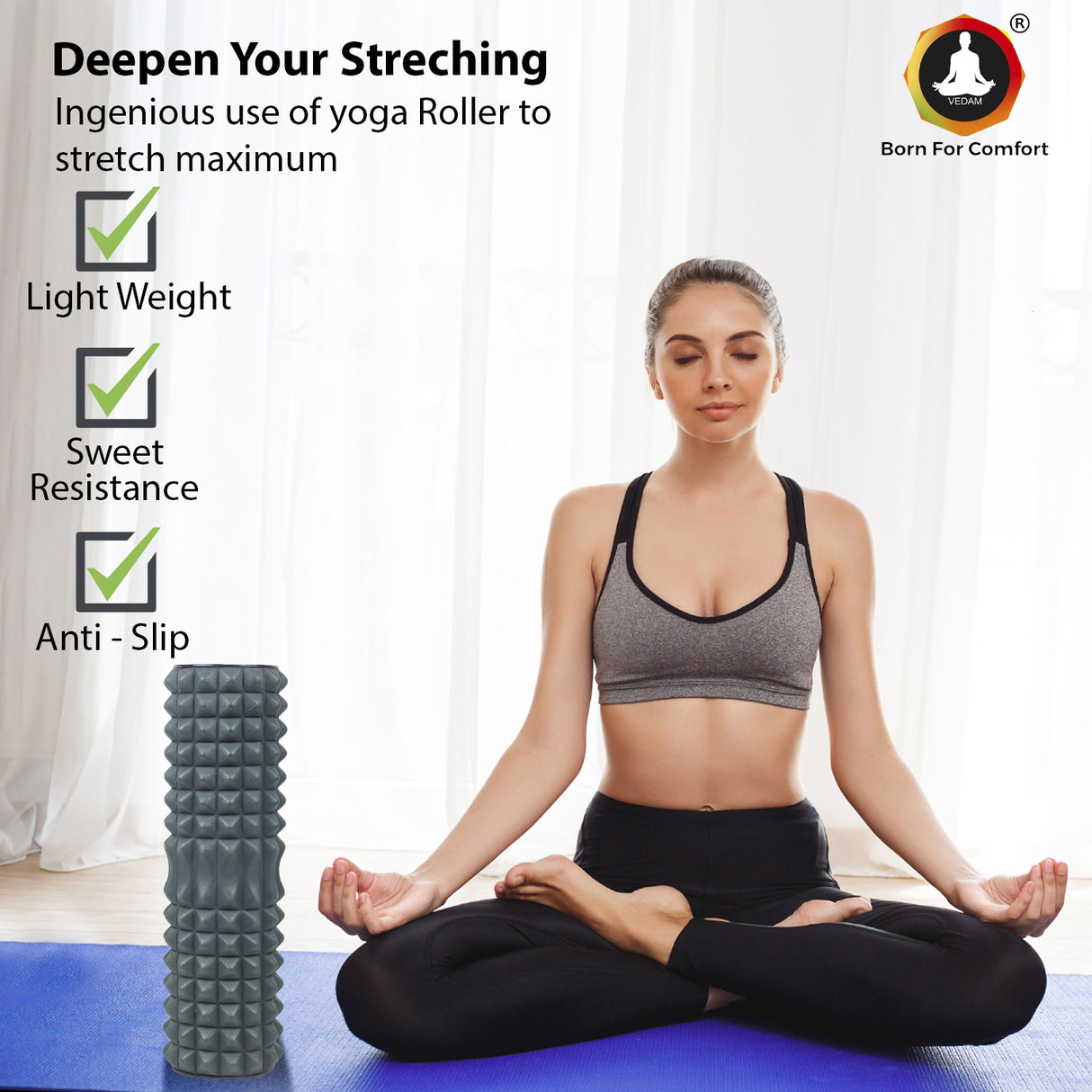 Vedam Massage roller 18″ (Bottel Green)