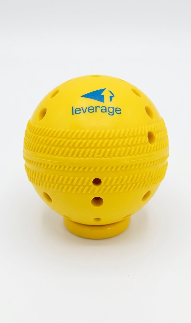 Leverage Sping Ball - 45-degree overhead view showing the ball surface texture