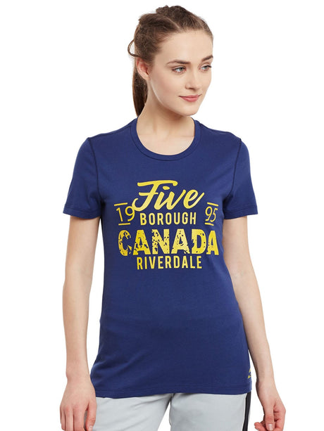 Alcis Women Printed Blue Tshirts | Alcis