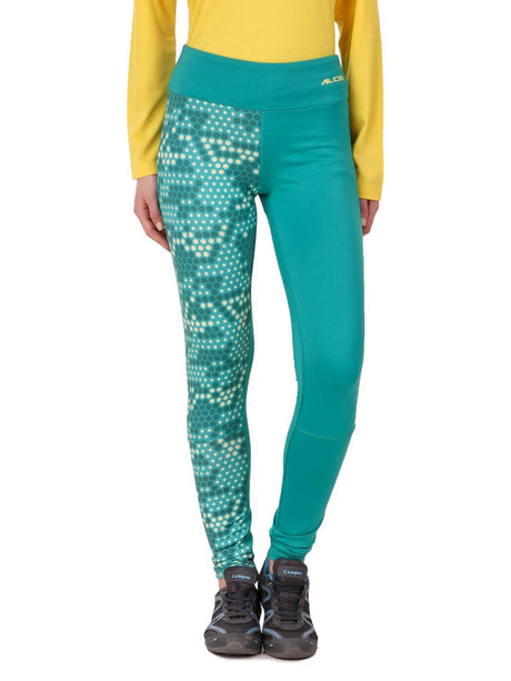 Alcis Womens Printed Green Legging AKTRWLG1300328 | Alcis