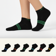 The Sock Street Sports All Purpose Ankle Socks-Black Pack of 6
