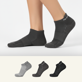 The Sock Street Sports Running Ankle Socks Grey Pack of 3