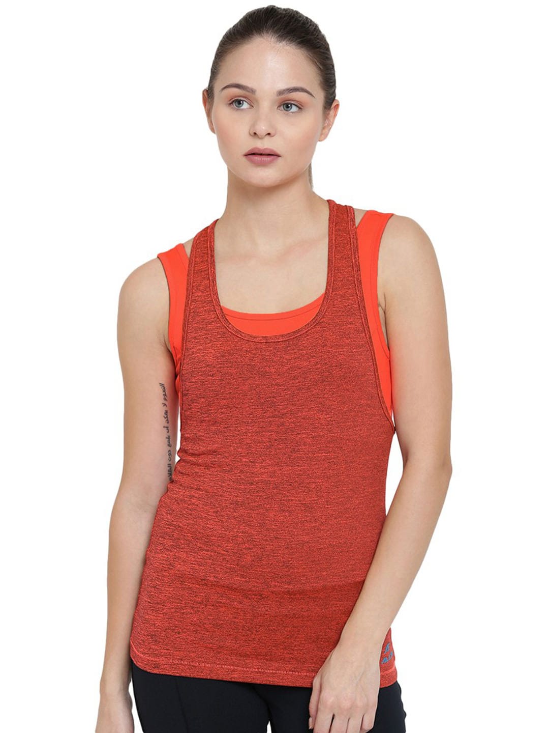 Alcis Women Orange Solid Tank Top