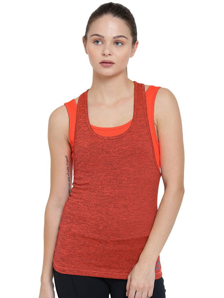 Alcis Women Orange Solid Tank Top | Alcis