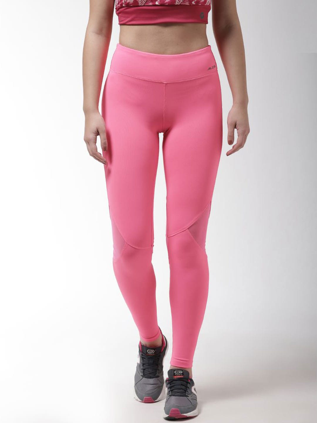 Alcis Women Solid Pink Tights