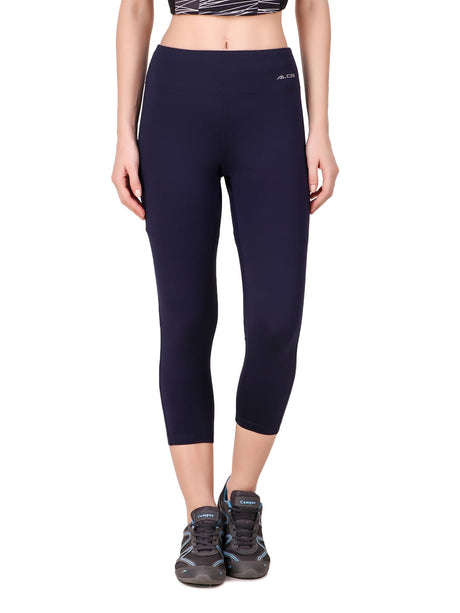 Alcis Women Solid Navy Blue Tights | Alcis