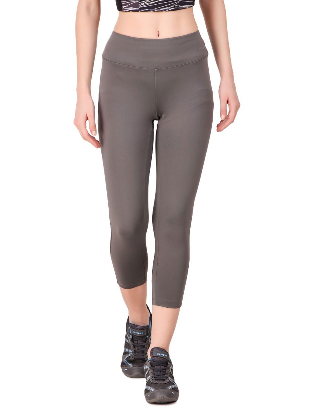 Alcis Women Grey Melange Solid Tights