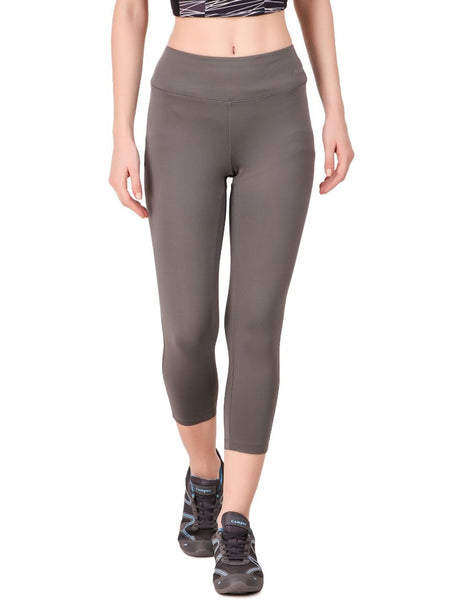 Alcis Women Grey Melange Solid Tights | Alcis