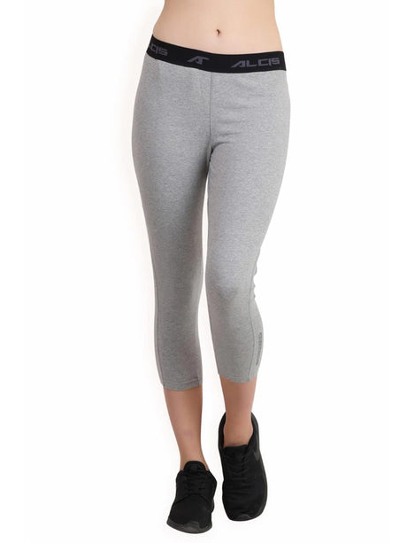 Alcis Womens Solid Grey Legging ALWPA152460 | Alcis