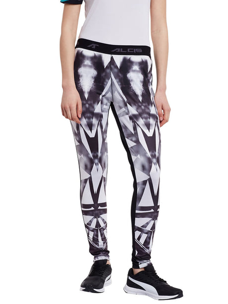 Women White Printed Track Pant | Alcis