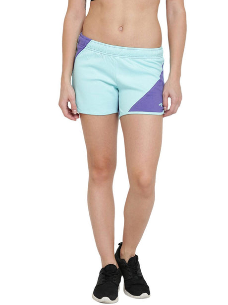 Alcis Womens Solid Blue Shorts ALWST147443 | Alcis