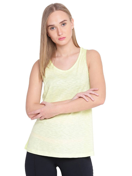 Alcis Women Yellow Solid Tank Top | Alcis