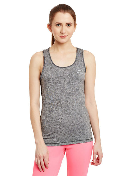 Alcis Women Grey Self-Designed Tank Top | Alcis