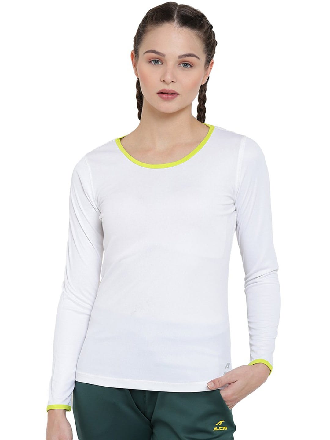 Alcis Women White Solid Styled Back Top