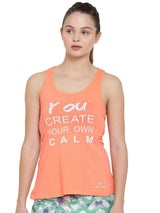 Alcis Women Orange Printed Tank Top