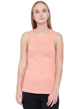 Alcis Women Peach-Coloured Printed Tank Top