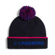 J Lindeberg Men’s Stripe Beanie - JL Navy