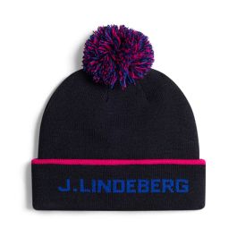 J Lindeberg Men’s Stripe Beanie - JL Navy